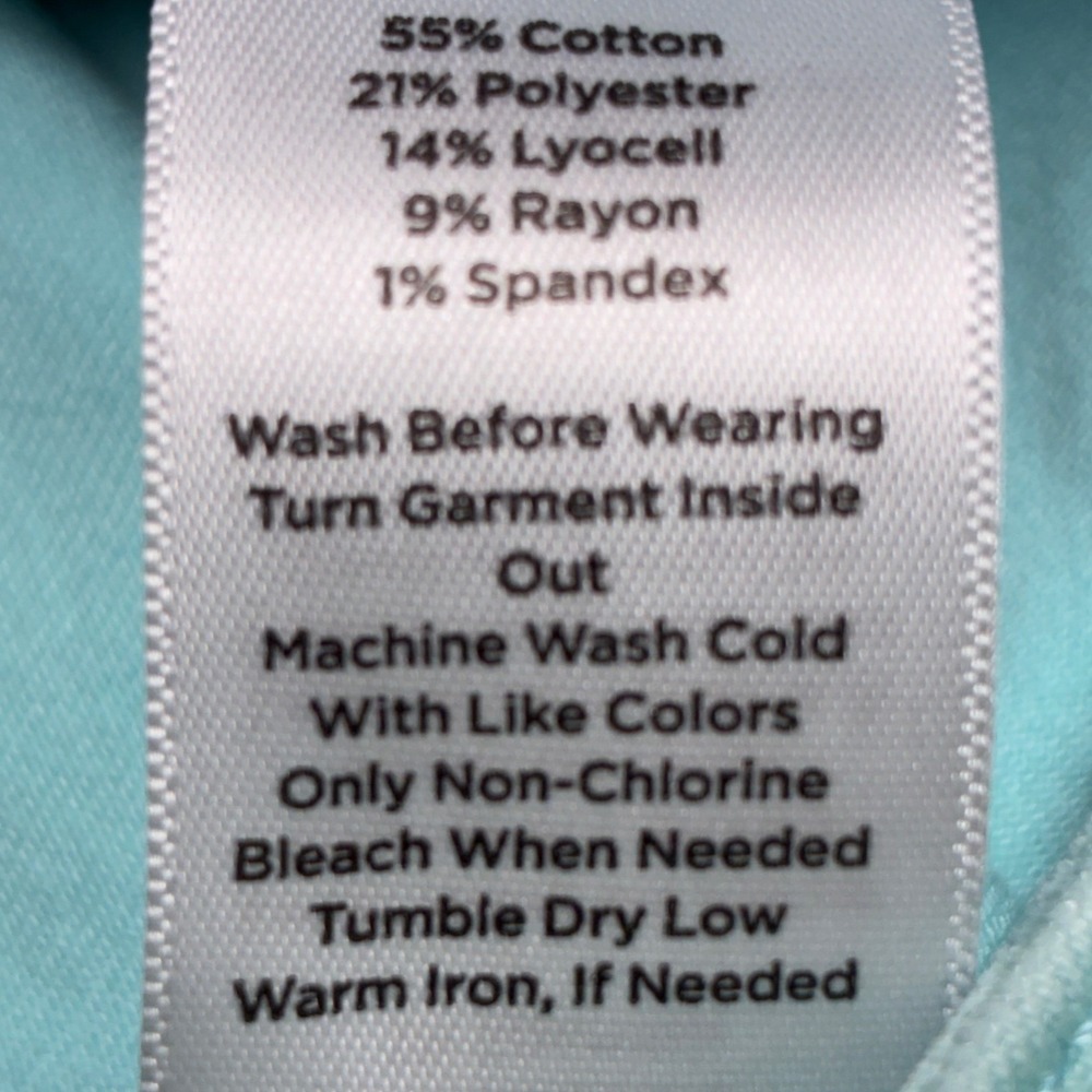 Talbots Straight Leg Crop Jeans Size 8 Aqua Mint Stretch Denim Cropped Pants - Picture 7 of 7